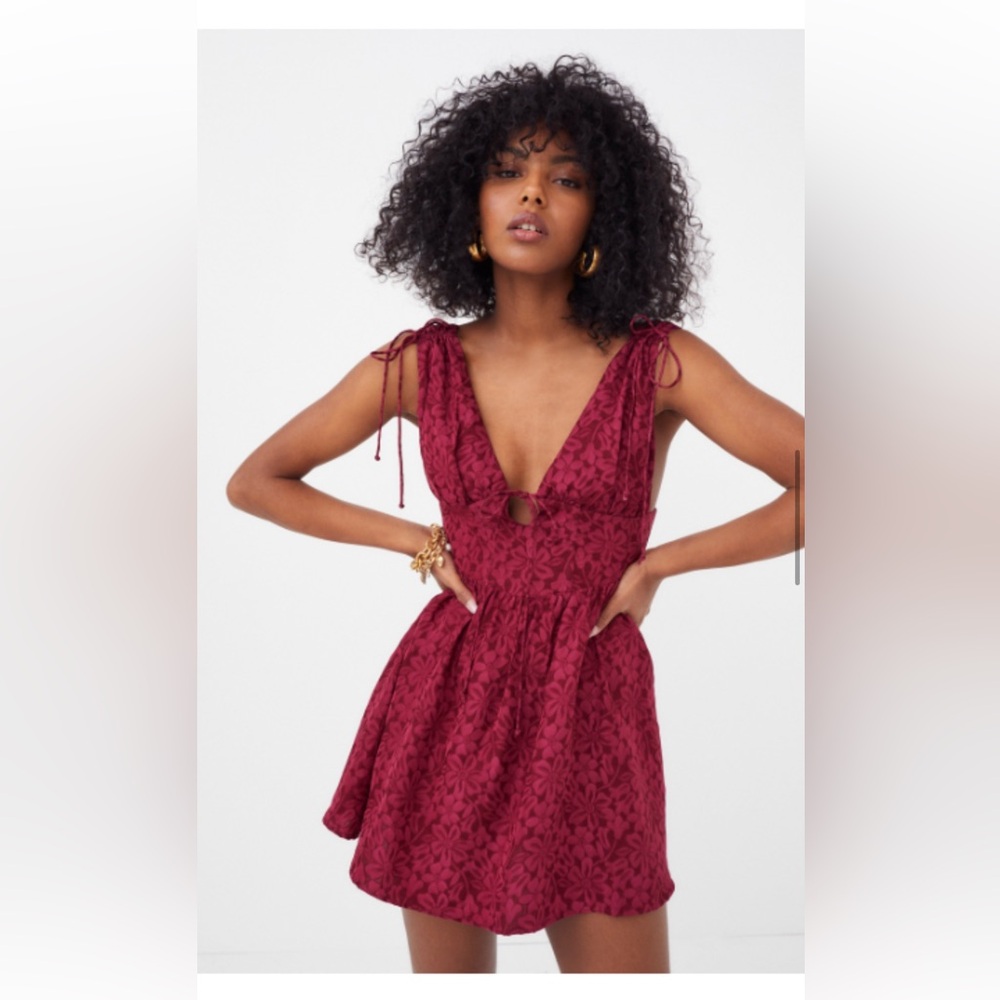 For Love and Lemons Janet Mini Dres Red XS